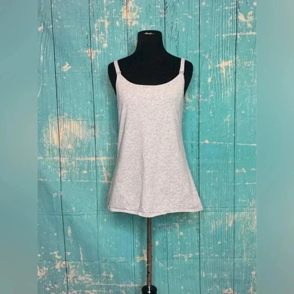 Gilligan & O'malley Grey Maternity Nursing Detachable Strap Medium Tank Top